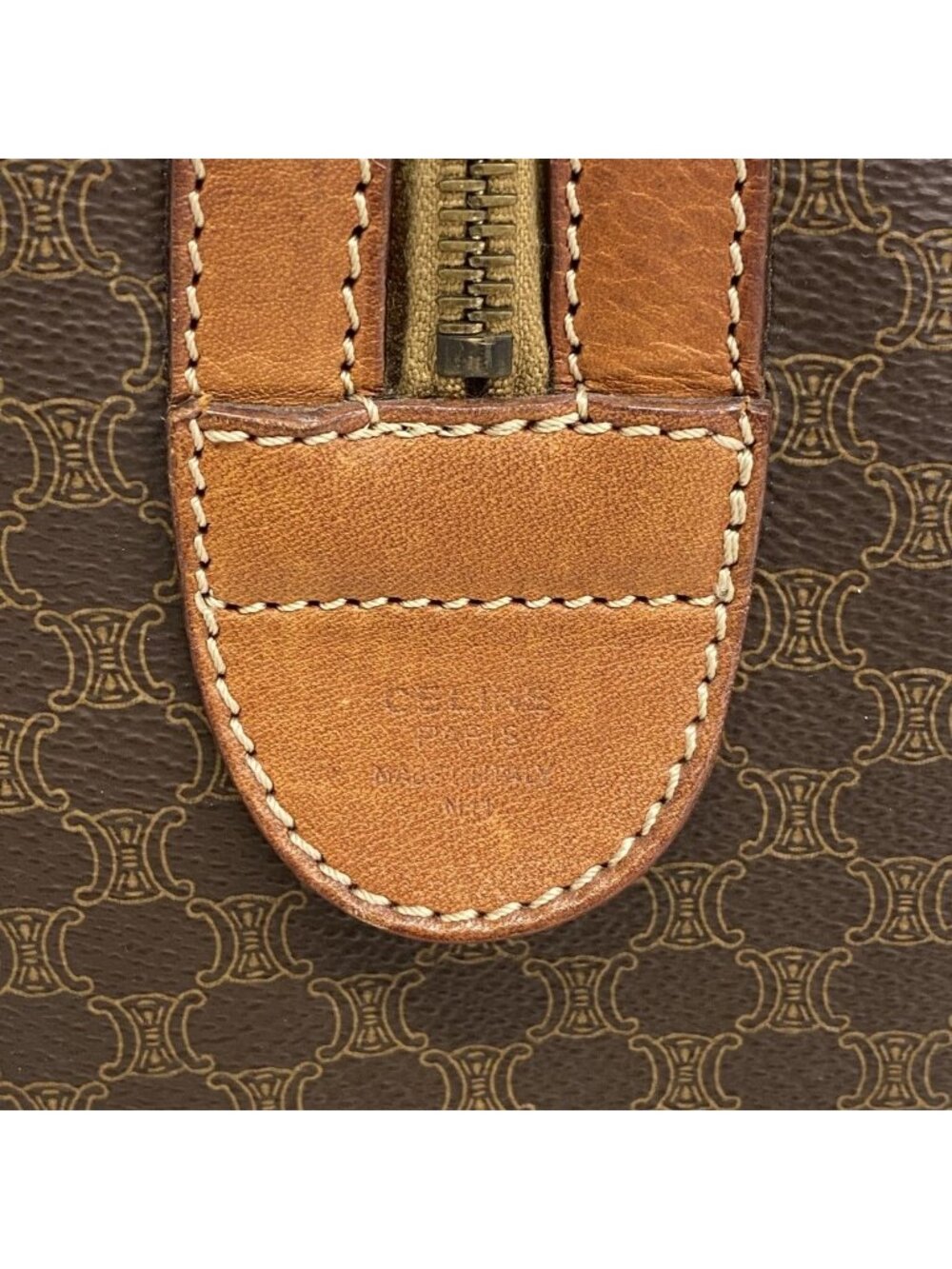 Celine Handbag Macadam Brown Gold - Picture 5 of 10